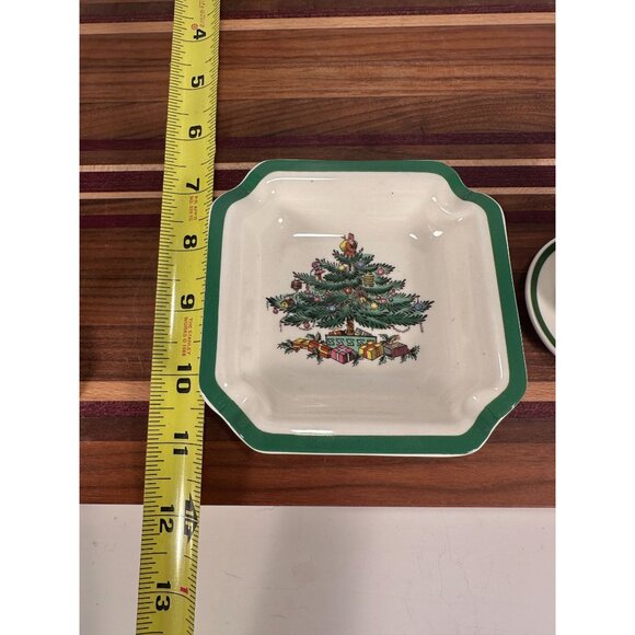 CHRISTMAS Lot of 2 SPODE Items Small Dish and Tree Teacup Ornament. - Picture 3 of 13